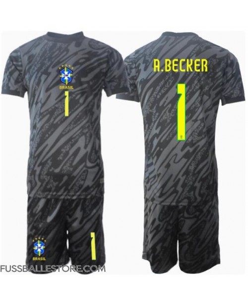 Günstige Brasilien Alisson Becker #1 Torwart Auswärts Trikotsatzt Kinder Copa America 2024 Kurzarm (+ Kurze Hosen)